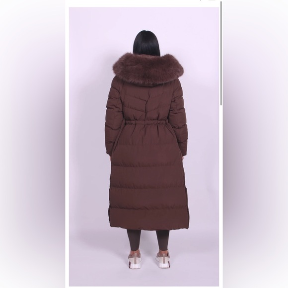 Women's Elsie Brown Puffer Coat with Faux Fur Trim NO OFFERS FINAL PRICE - Picture 4 of 10